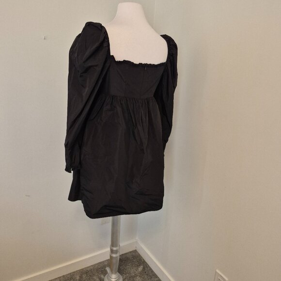 Zara New Romantic Bohemian Black Dress With puff Sleeve - Picture 2 of 9